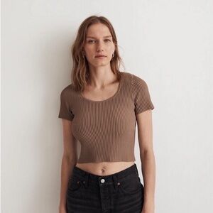 Madewell Ribbed Tan Crop Top